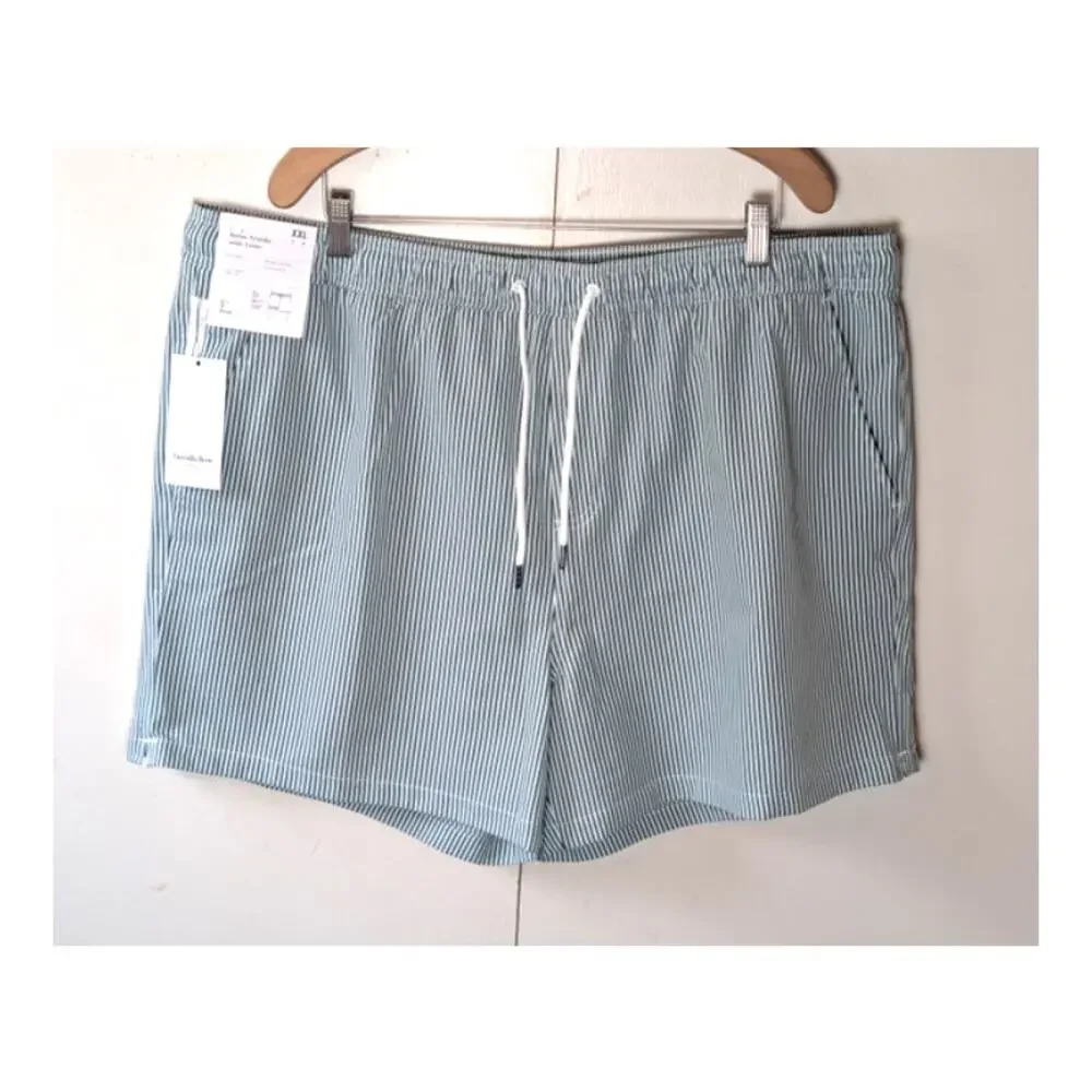 Goodfellow White & Green Striped Swim Shorts XXL
